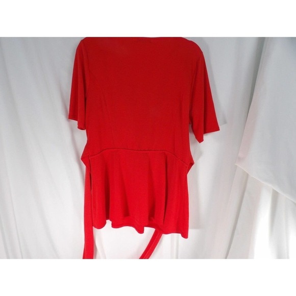 Lane Bryant Womens Red Short Sleeve Surplice Neck Pullover Mini Dress Size 14/16 - Picture 2 of 6